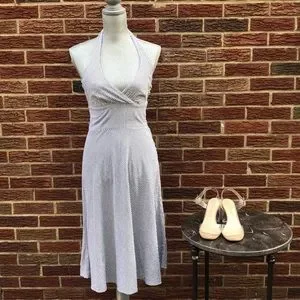 H&M | Dresses | H M Striped Chambray Halter Dress Size 6